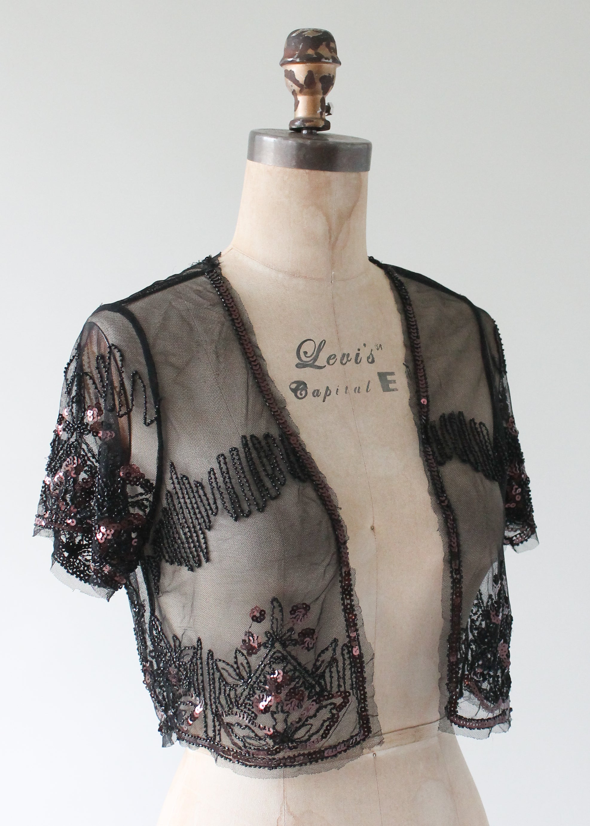 Vintage 1930s Sequined and Beaded Sheer ...